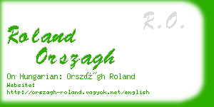 roland orszagh business card